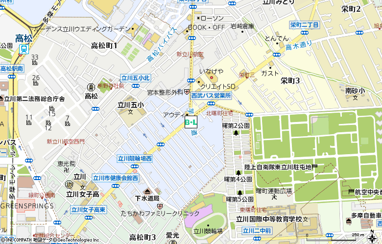 立川メガネセンター付近の地図